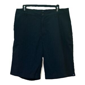 Quiksilver Pinstripe Union Surplus Flat Front Shorts Mens 34 Black Surfer Preppy